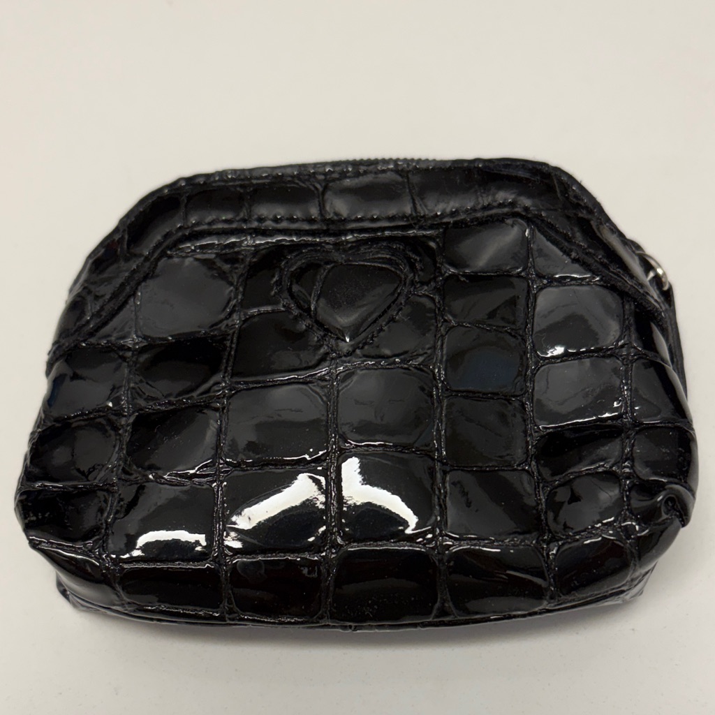 Brighton Black Patent Croc-Embossed Coin Pouch
